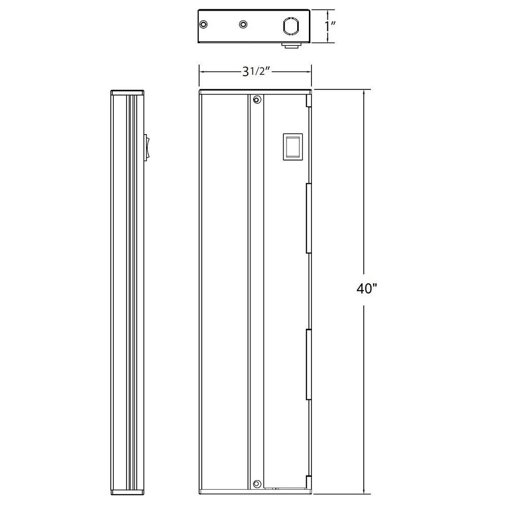 40 in. Hardwired Slim LED Under Cabinet Light Fixture Black M494087
