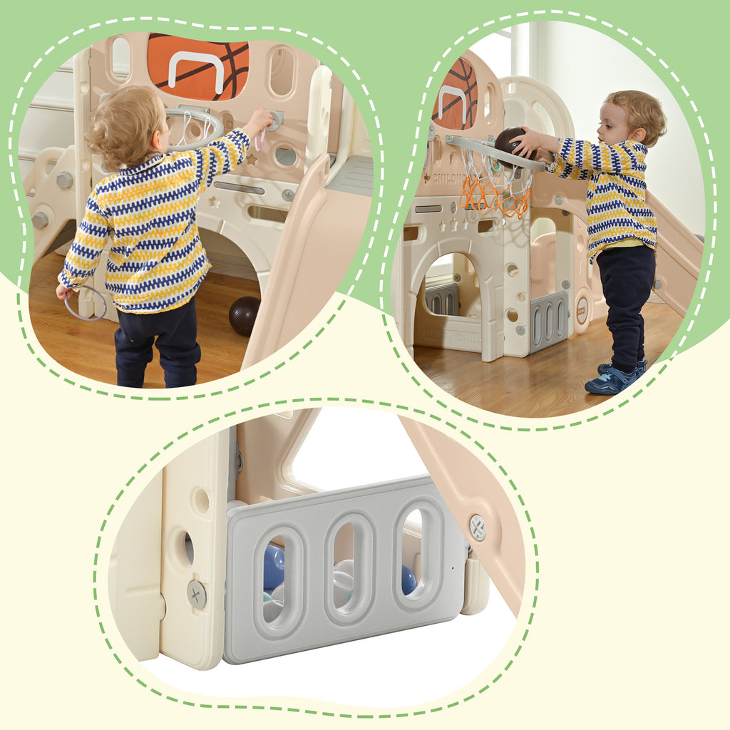Freestanding Castle Playhouse Slide for Kids E183