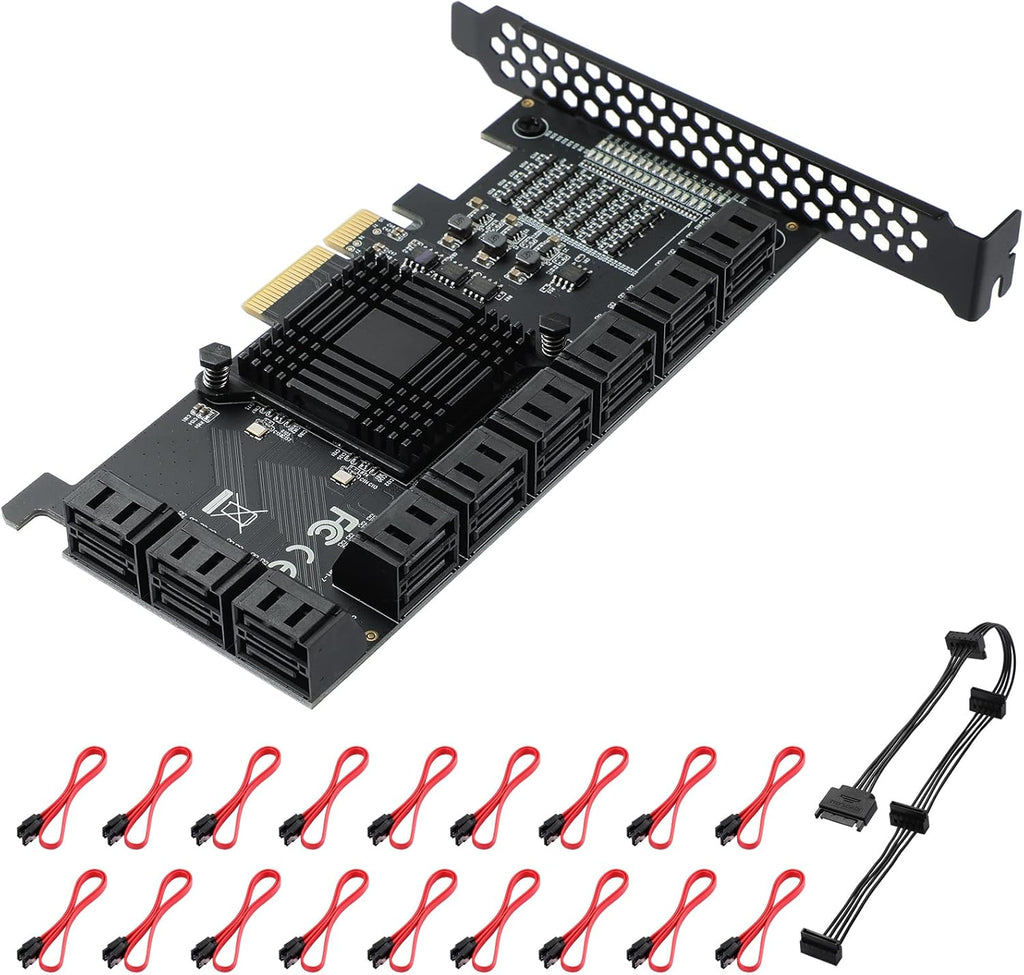 6 Port PCIe SATA 3.0 Card with 6 SATA Cables and Low Profile Bracket I984374