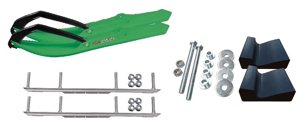 Green BX Snowmobile Skis Complete Kit C53402