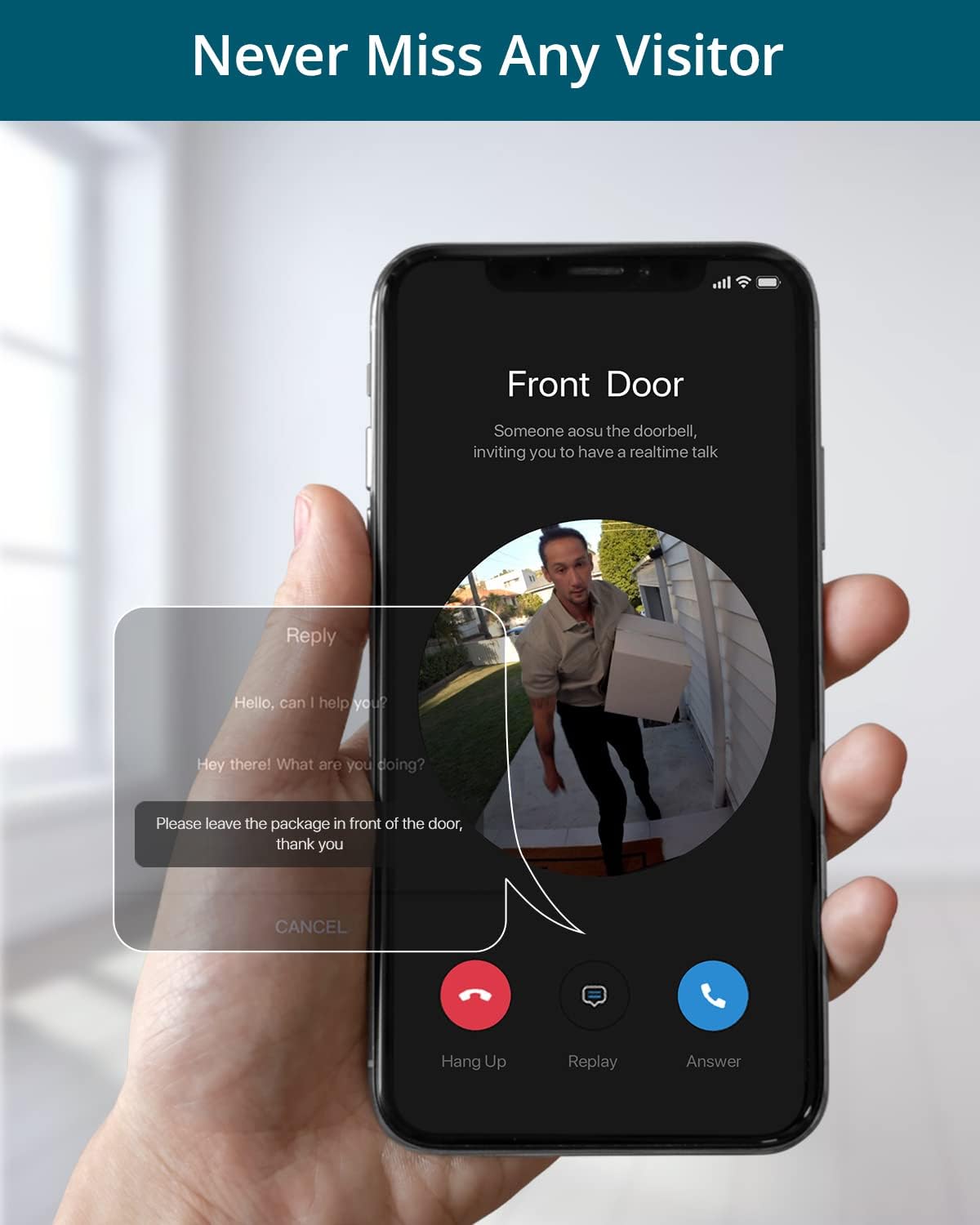 Wireless Battery-Powered Video Doorbell with 2K Resolution and 120-Day Battery Life C375