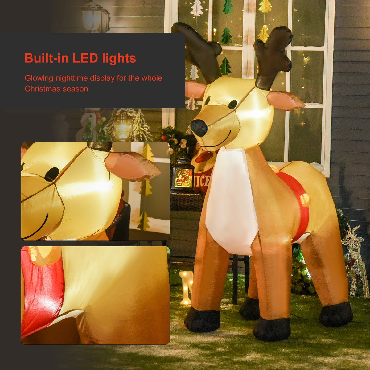 Reindeer Christmas Yard Inflatable with LED Lights V252