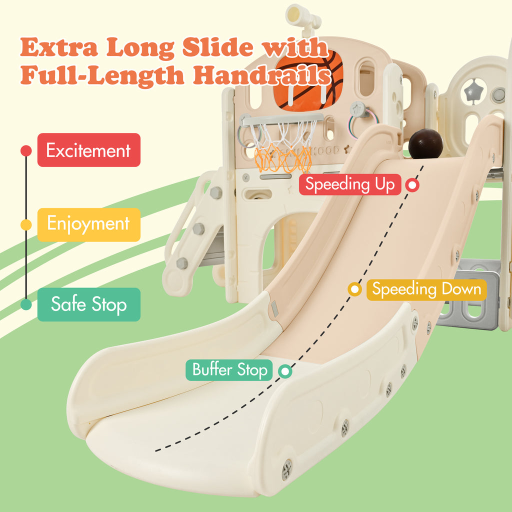 Freestanding Castle Playhouse Slide for Kids E183