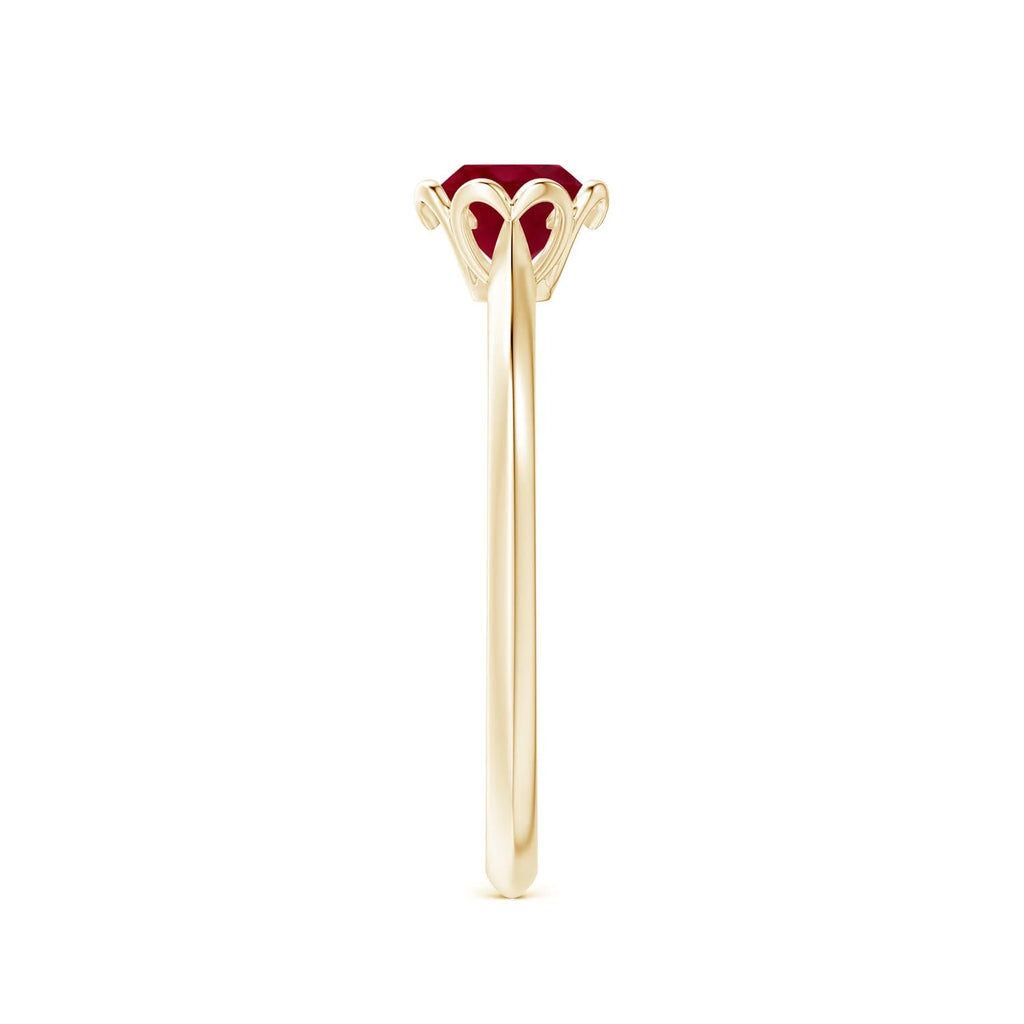 Natural Ruby Solitaire Engagement Ring in 14K Yellow Gold, Size-5 J450968