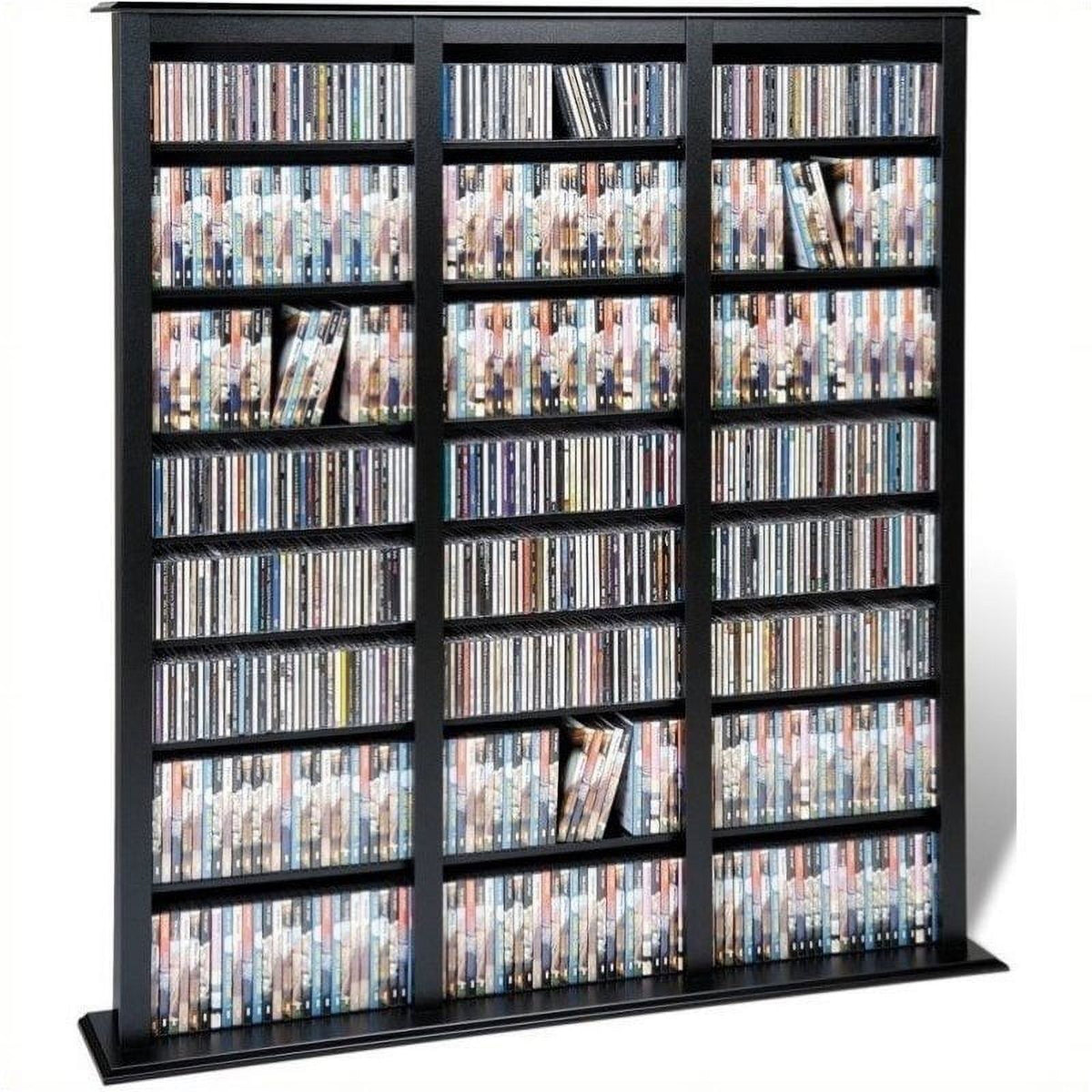 64" Triple CD DVD Media Storage Rack in Black H4548