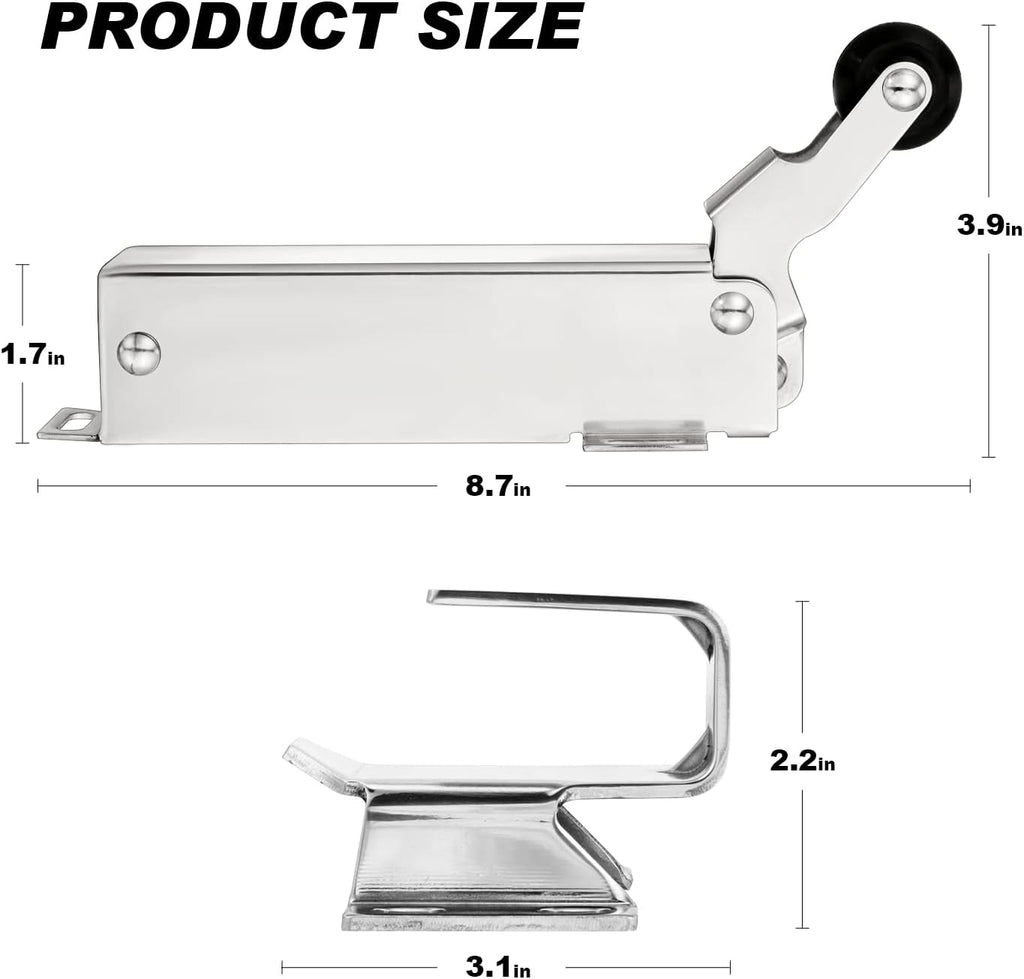 Hydraulic Door Closer, Adjustable Wide Hook, Quiet Rubber Wheel, Pack of 2 Z5044
