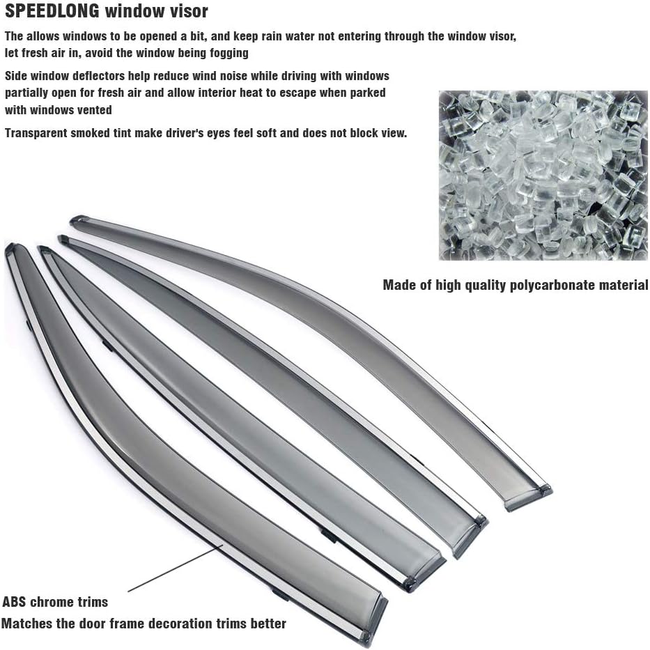 Car Window Visor Vent Shade Deflector Sun/Rain Guards C605503