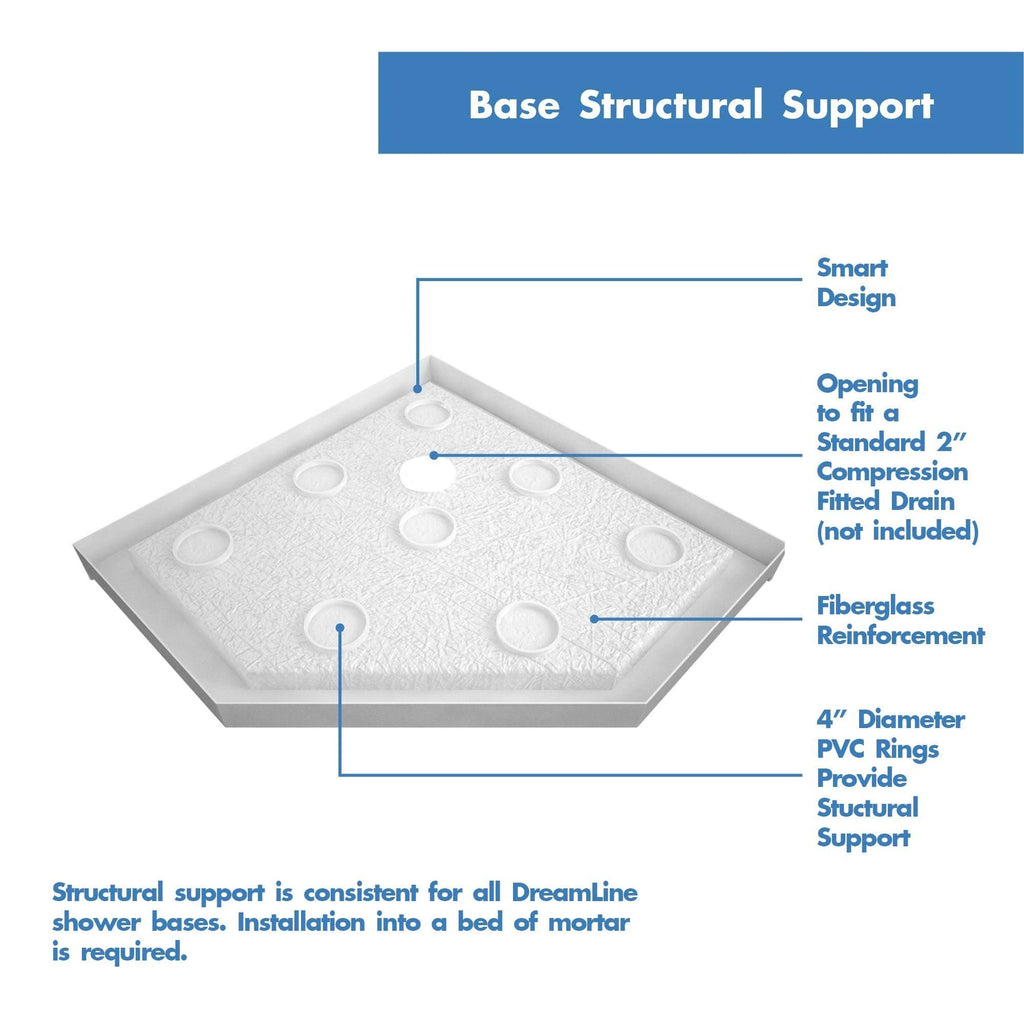Black Corner Drain Neo-Angle Shower Base T9264