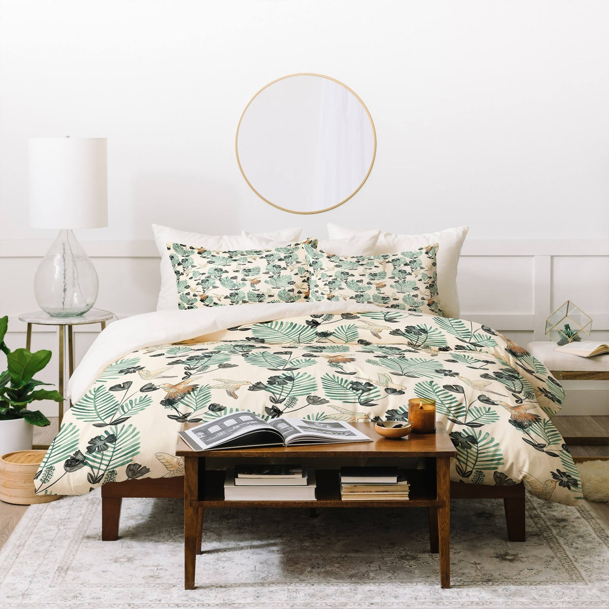 Twin-XL Green Duvet Cover Set W13497