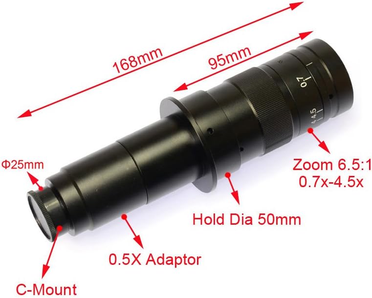 C-Mount Glass Lens Adapter for Microscope Camera Objective X9019