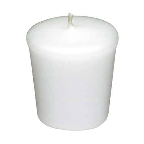 White Votive Candle, 15 HR, Unscented, Flared D3316