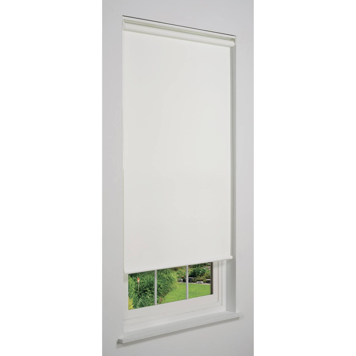 White Cordless Light Filtering Roller Shade B28032