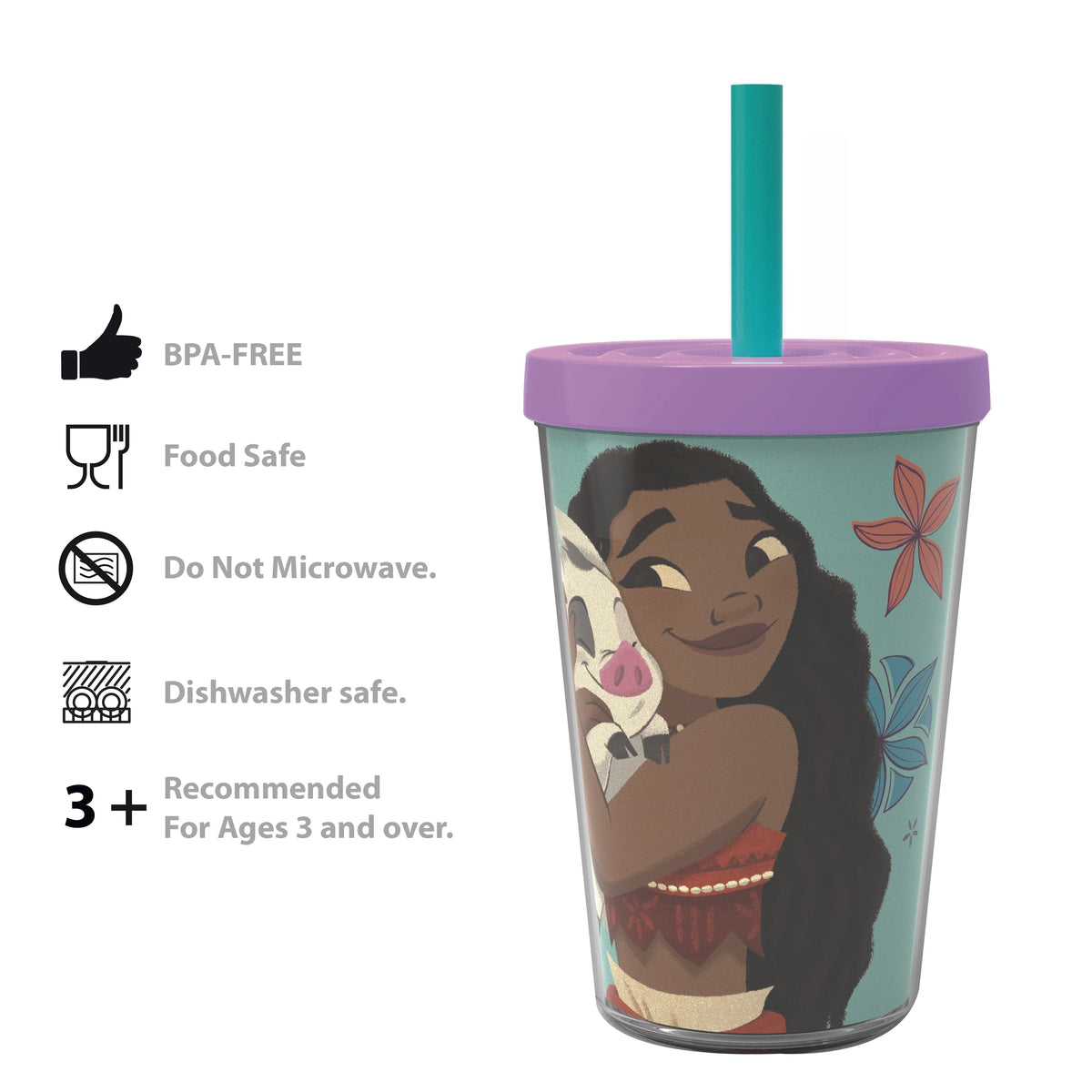 2 pcs 13 oz Kids Straw Tumbler Plastic Double Wall Insulated U187