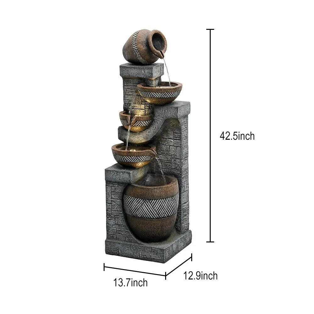 5-Tier Cascading Outdoor Water Fountain V8262