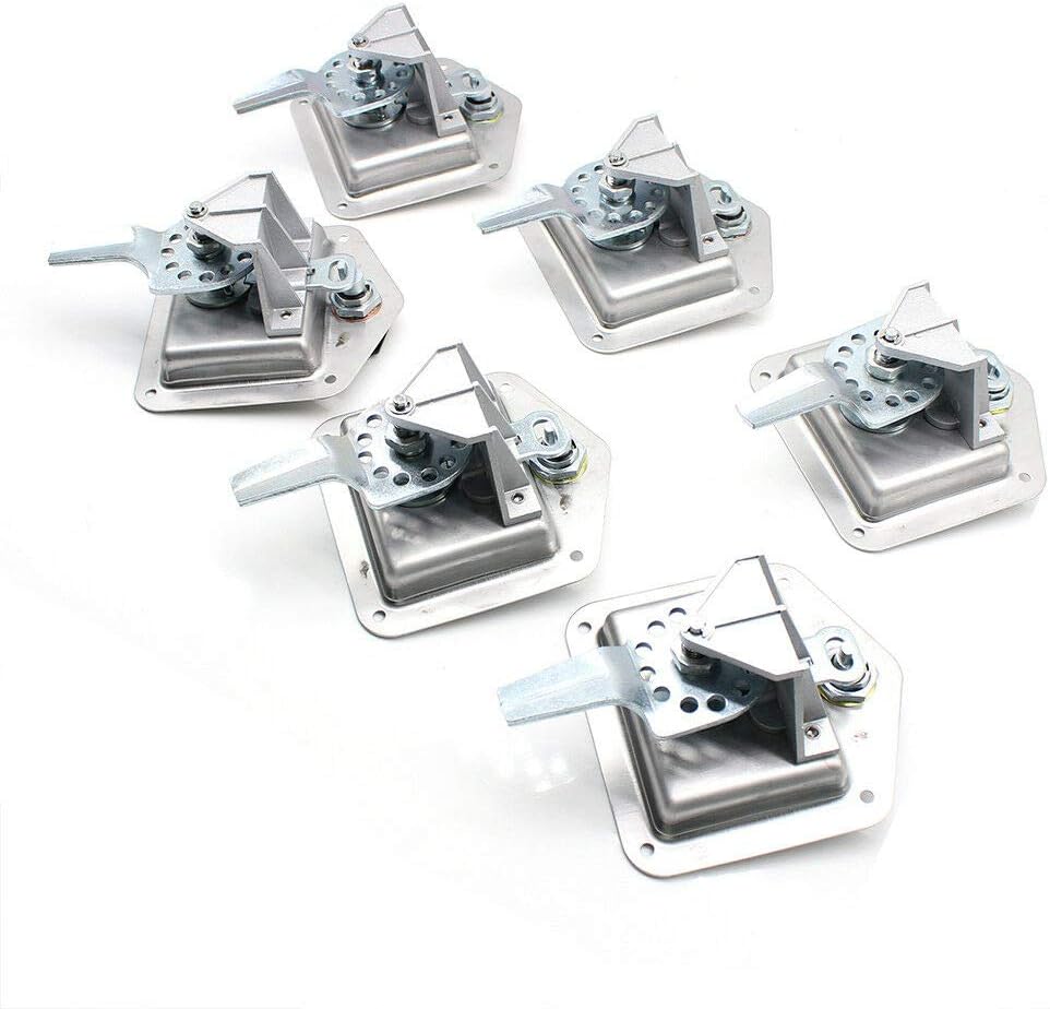 6Pcs Stainless Steel T-Handle Lock Tool Latch with Keys E37365