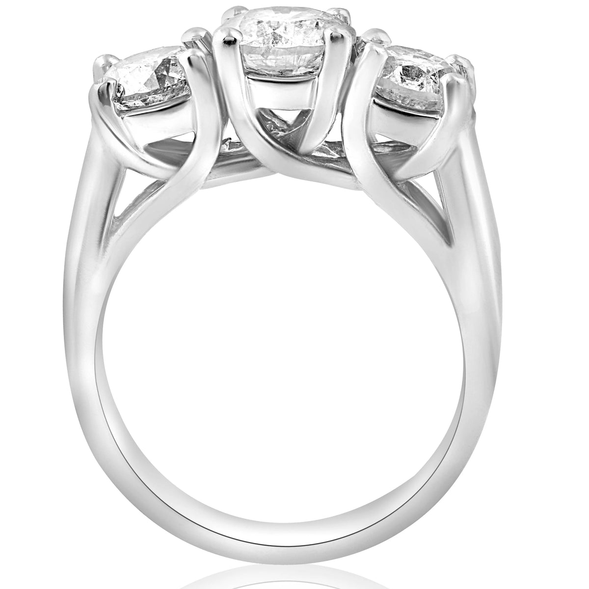 14K White Gold Three Stone Diamond Engagement Ring I366451