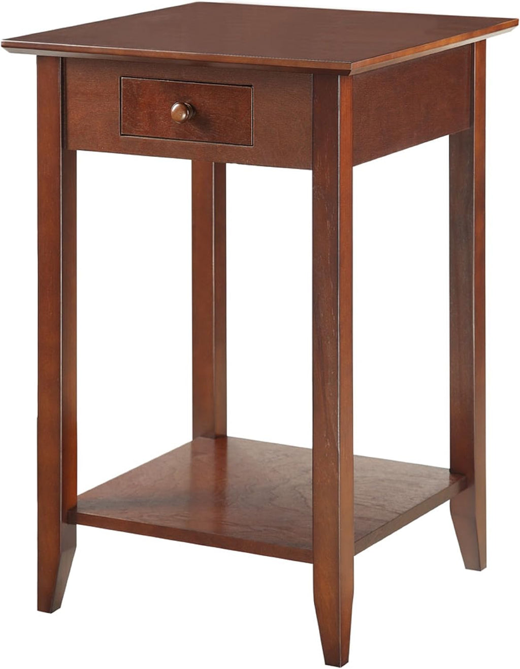 Espresso End Table with Drawer and Shelf V349