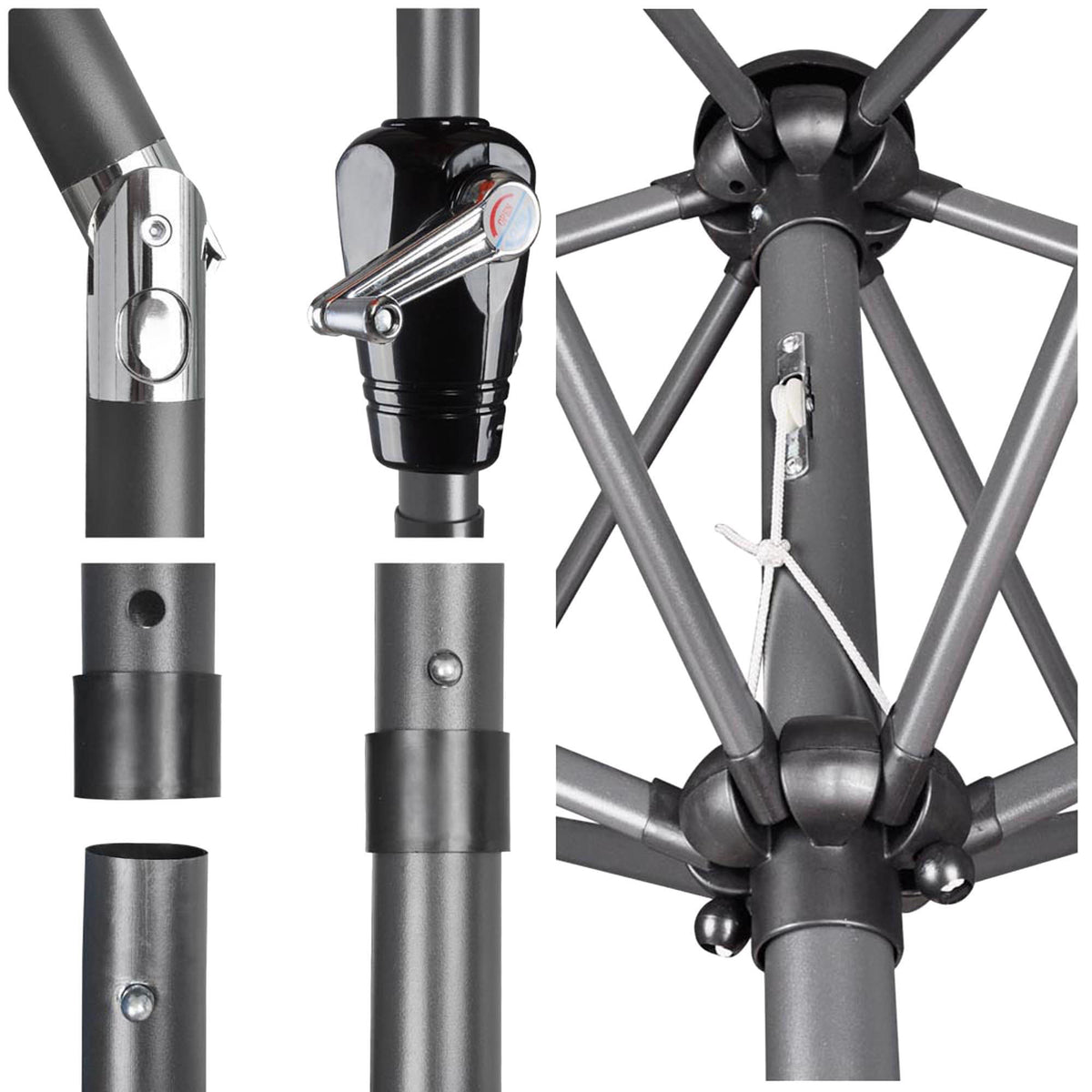 10x6.5ft Rectangle Aluminum Outdoor Patio Umbrella with Valance Crank Tilt Dark Black J640