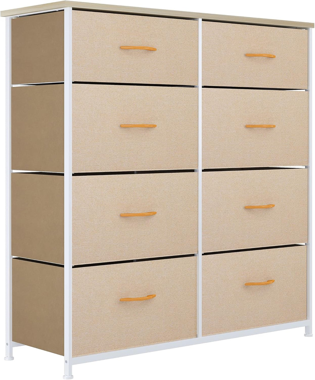 8 Drawer Fabric Dresser with Steel Frame and Wooden Top P994380