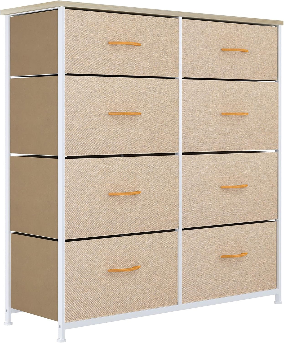 8 Drawer Fabric Dresser with Steel Frame and Wooden Top P994380
