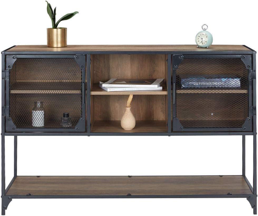 Industrial Kitchen Buffet Floor Cabinet with 6 Cupboard and Displaying Shelves F179588