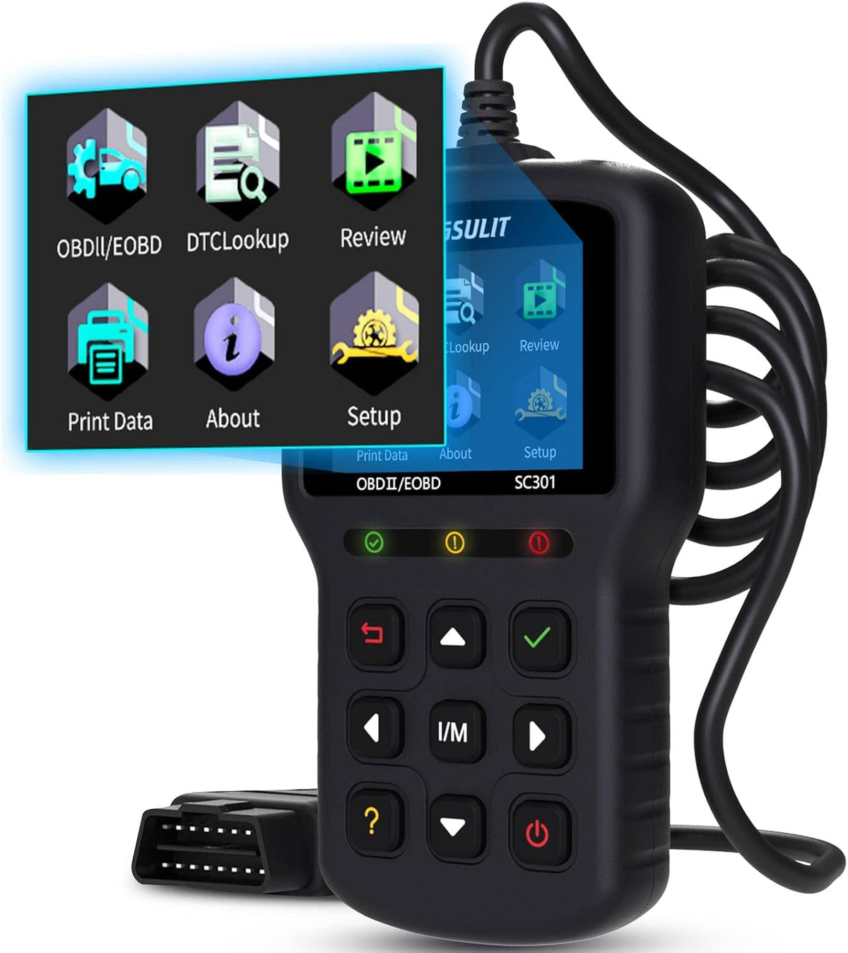 OBD2 Scanner Car Code Reader with Reset Full OBDII Functions Diagnostic Scan Tool Black Pack of 2 A59475