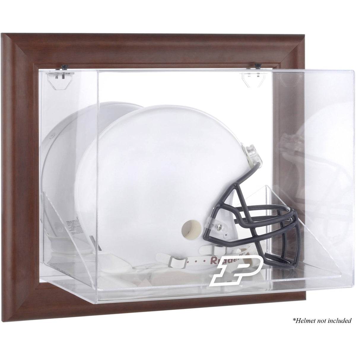 Brown Framed Wall-Mountable Helmet Display Case H651