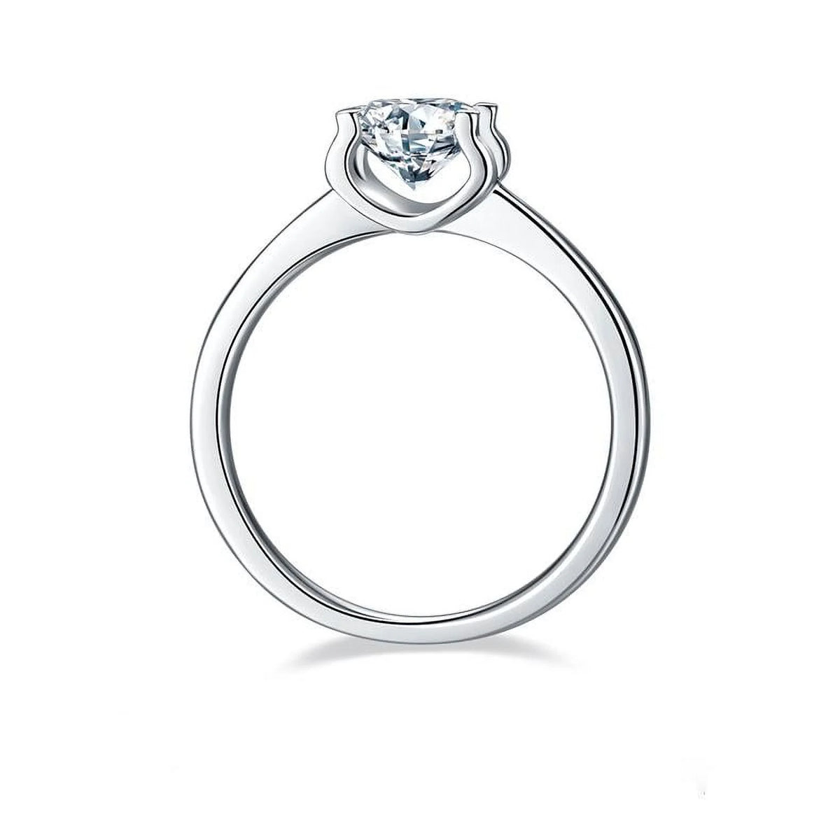 18k White Gold Over Silver Moissanite Engagement Ring W71145
