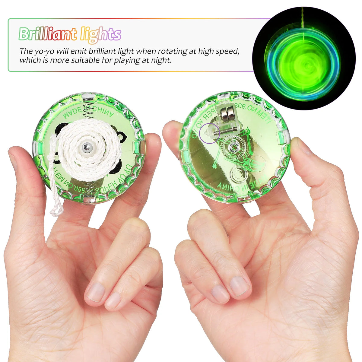 6 Pcs Plastic Light Up Yo-yo Balls P984009
