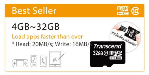 32GB microSDHC Class10 Memory Card with Adapter B920