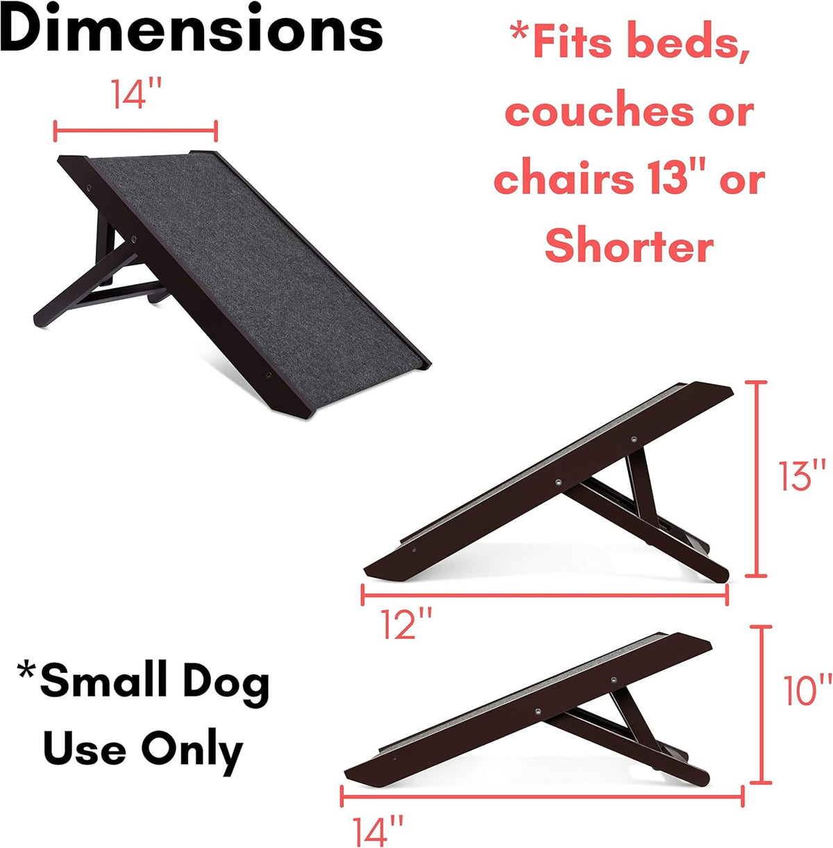 Espresso Wooden Folding Dog Ramp Pack of 2 C158
