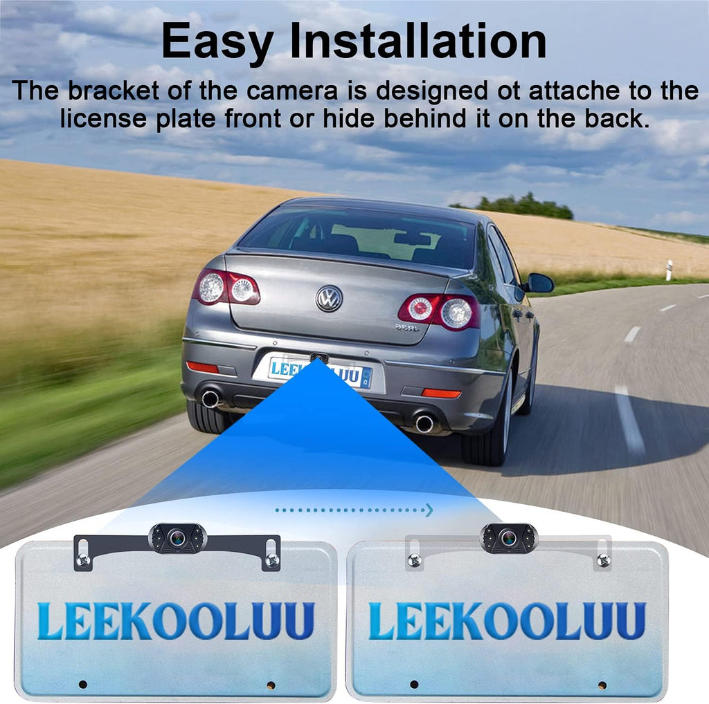 Backup Camera Rear View Monitor Kit HD 1080P Waterproof Night Vision Pack of 2 I330