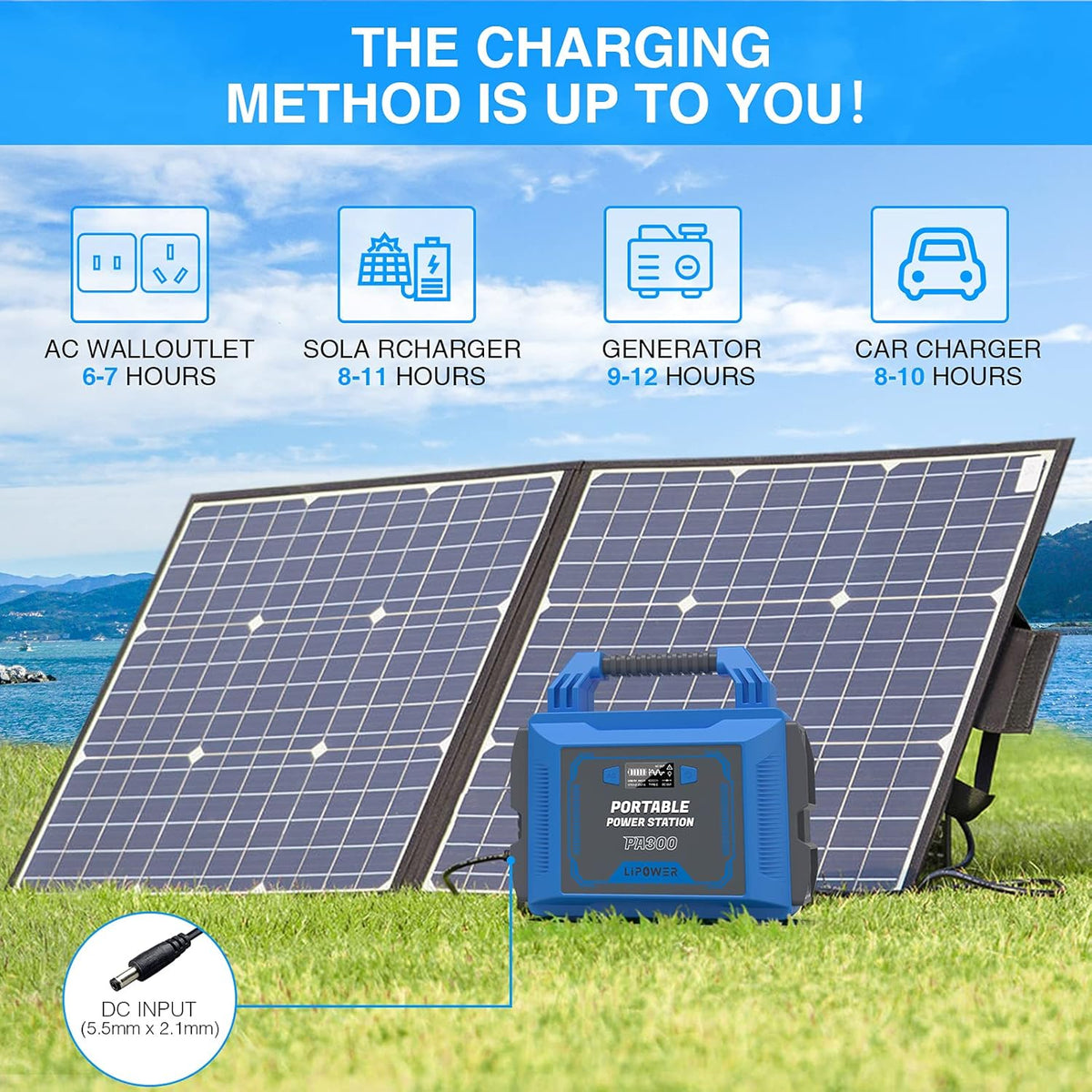 300W 296Wh 80000mAh Portable Power Station with AC Outlet N406