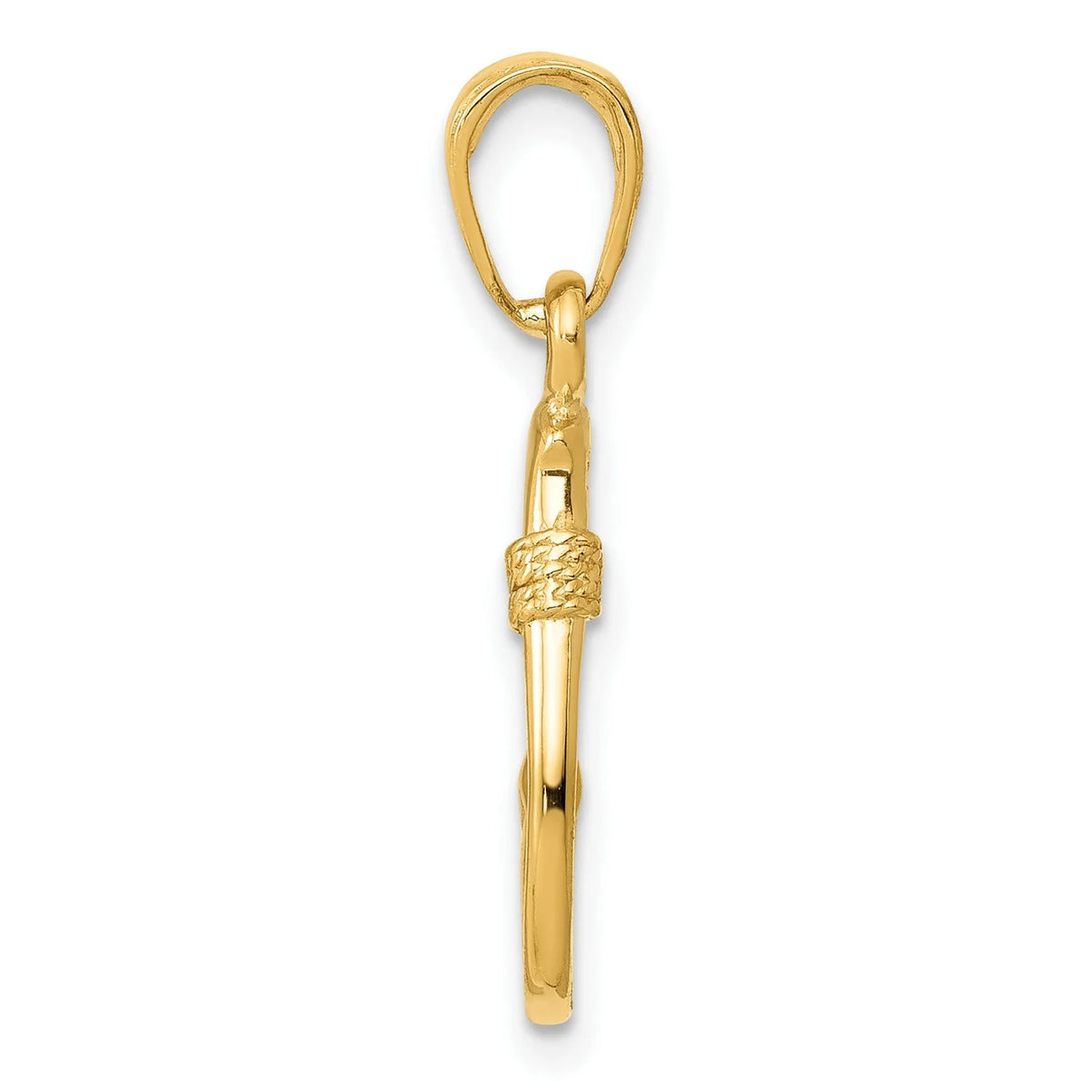 14k Yellow Gold Fish Hook Pendant 21 mm x 8 mm K391