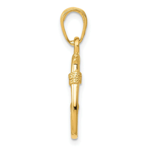 14k Yellow Gold Fish Hook Pendant 21 mm x 8 mm K391