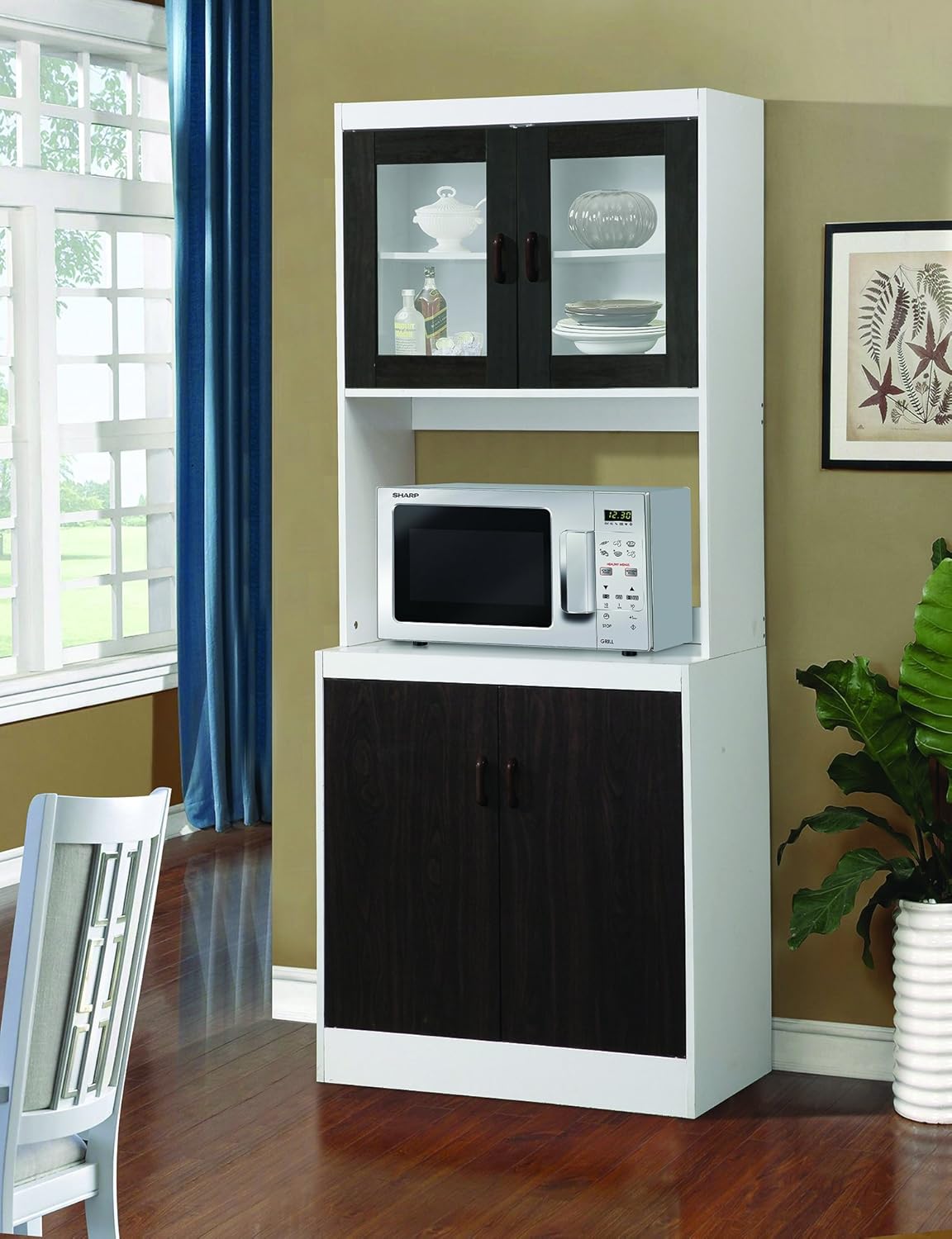 Dark Espresso Microwave Cabinet D914957