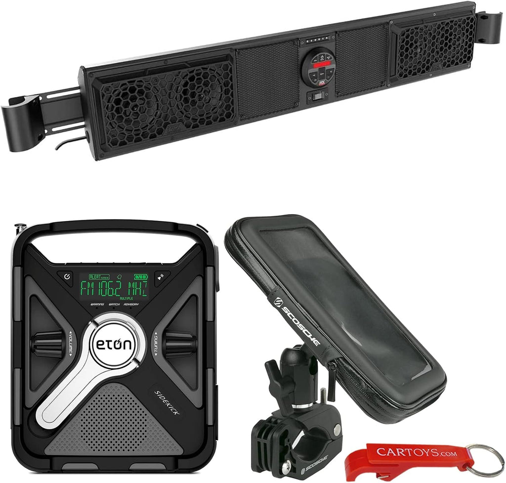 Bluetooth Overhead UTV Audio System with Four Speakers and Built-In Amplifier O318854