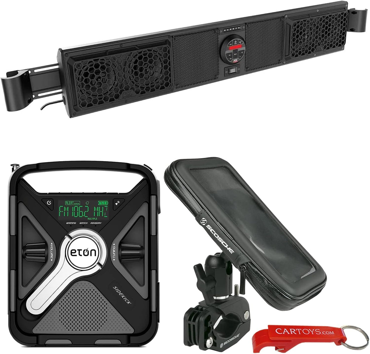 Bluetooth Overhead UTV Audio System with Four Speakers and Built-In Amplifier O318854