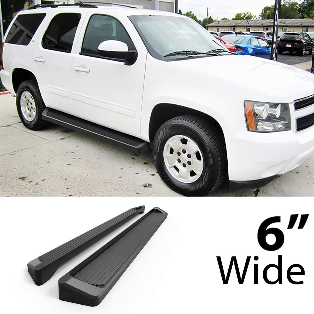 6 Black Eboard Running Boards for Chevy Tahoe GMC Yukon Avalanche S8225