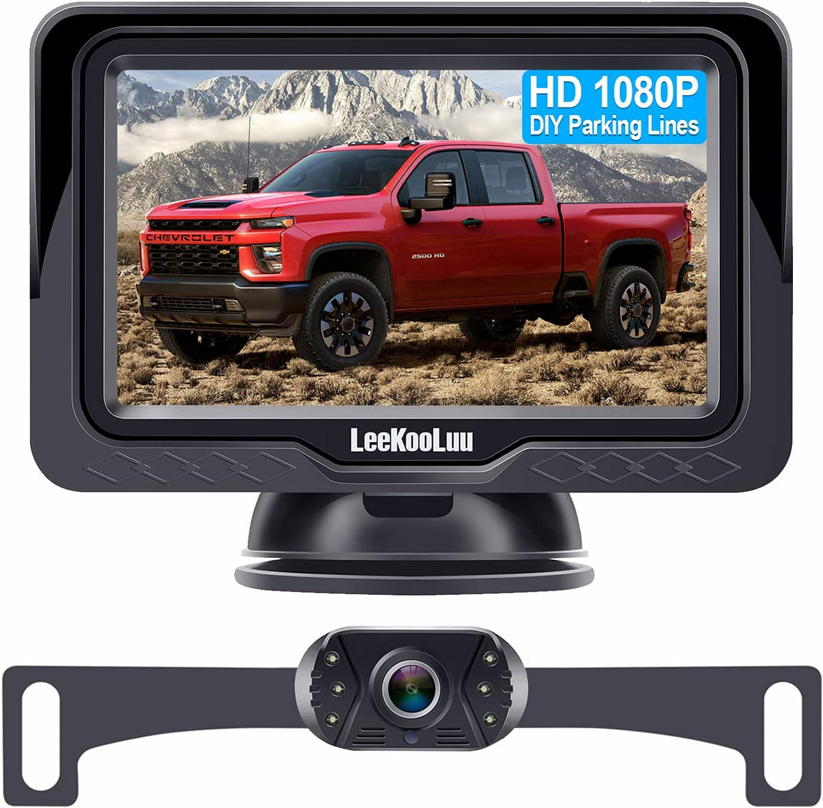 Backup Camera Rear View Monitor Kit HD 1080P Waterproof Night Vision Pack of 2 I330