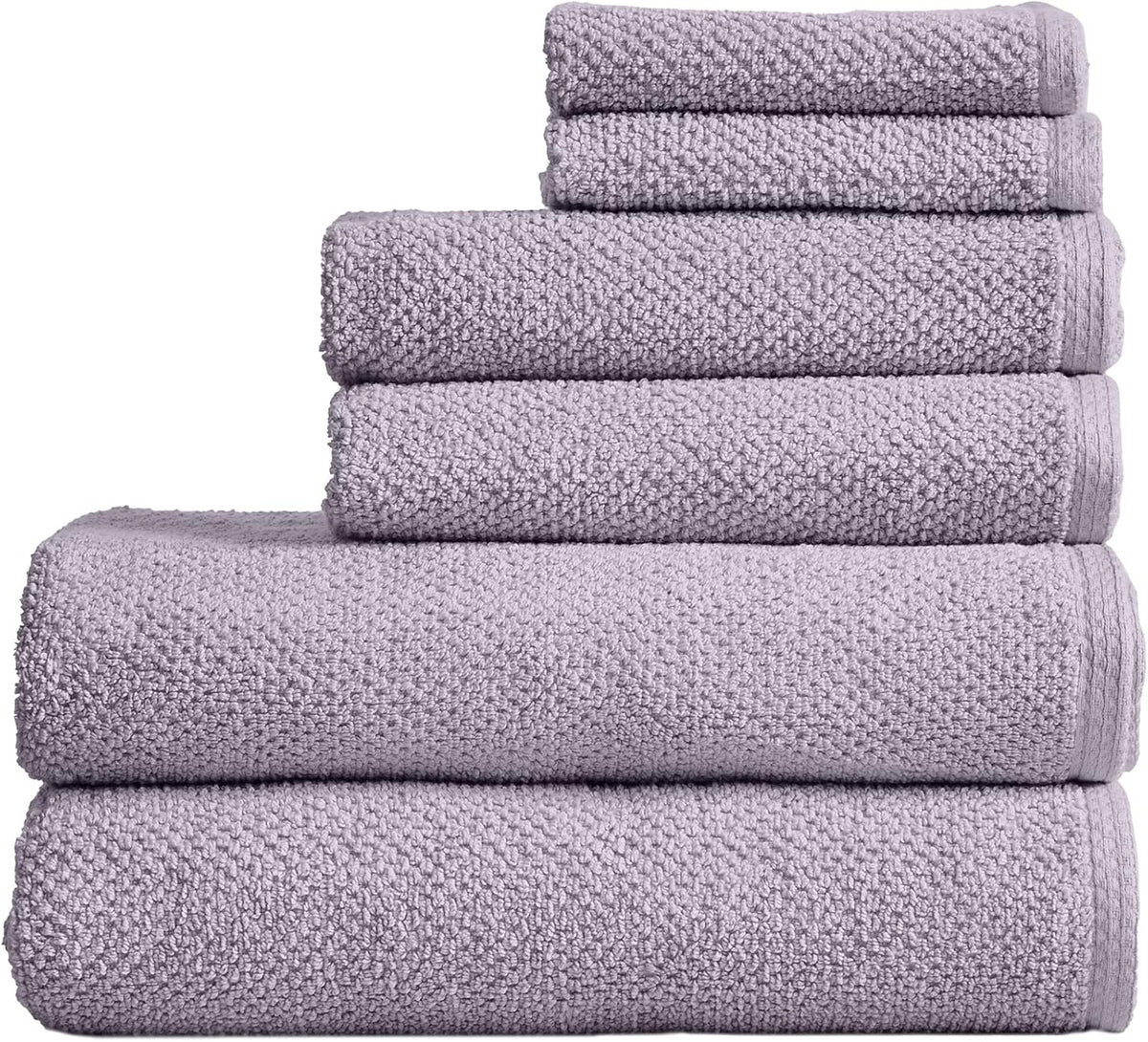 Light Grey Set of 4 Cotton Quick-Dry Bath Towels B8675