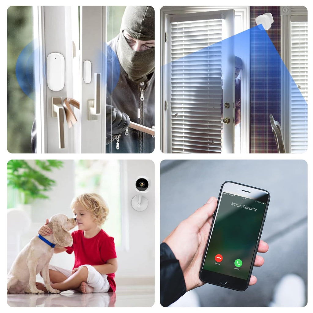 Wireless Home Security System 4 Pieces Kit with Indoor Camera H572