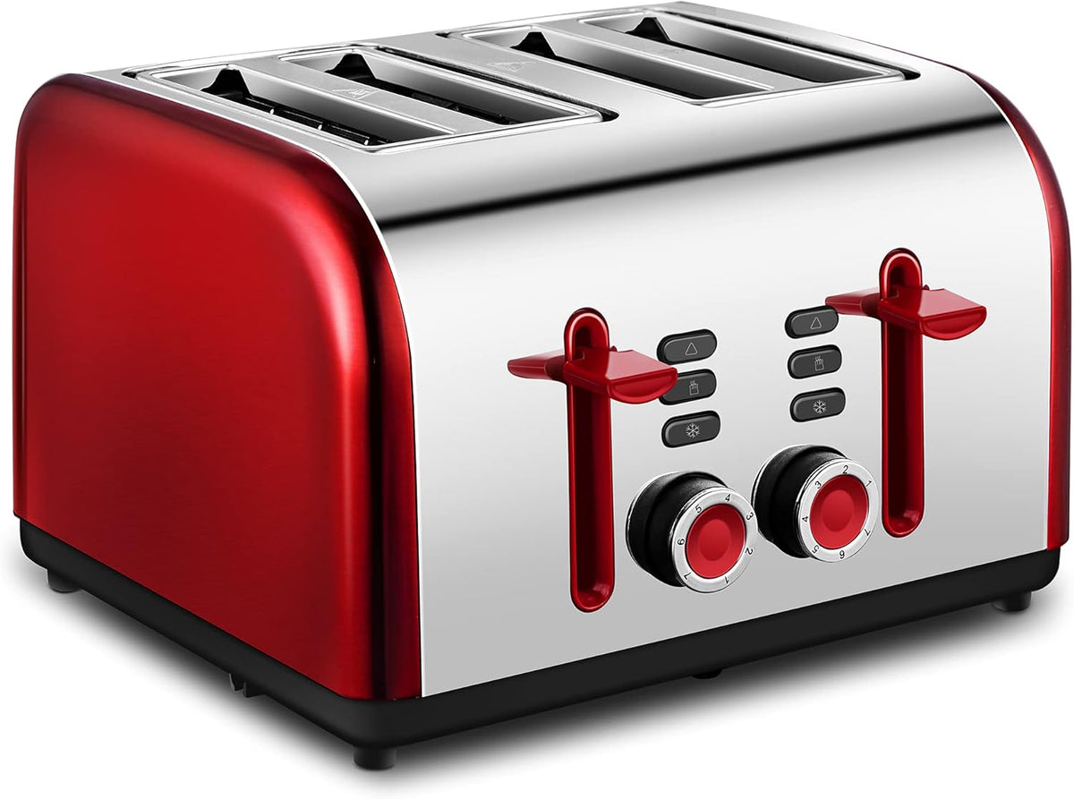 Black 4 Slice Toaster with Extra Wide Slots P6608
