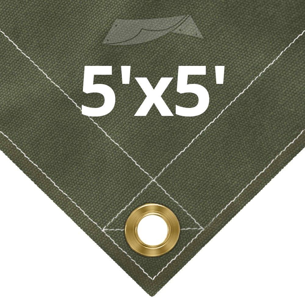 Olive Drab Canvas Tarps 5' x 5' Z99867