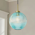 Ribbed Glass Globe Pendant I7484