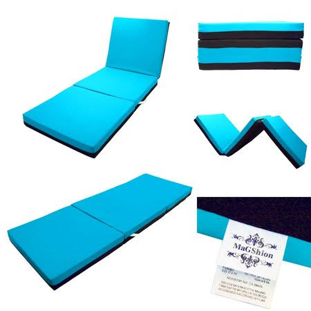 4 inch Memory Foam Tri-Fold Mattress Full Size Sky Blue K953098