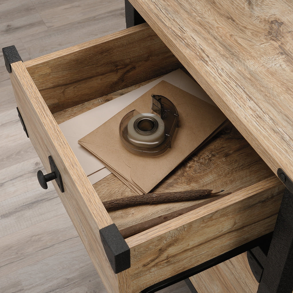 Rustic Metal & Wood Rolling File Cabinet R912