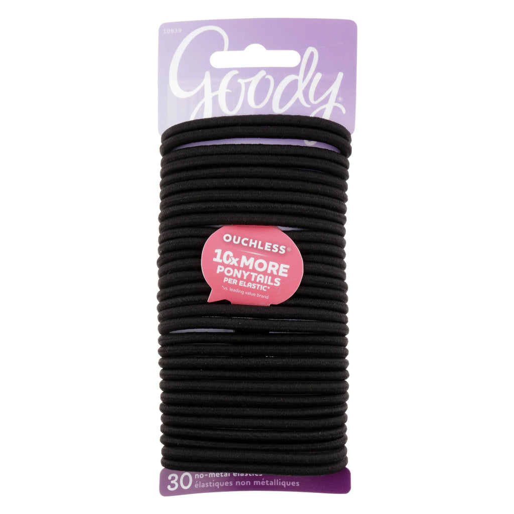Black Ponytail Holder Elastics Hair Tie, 30 Ct G5780