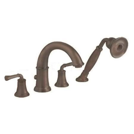 Deck-Mounted Tub Filler with Lever Handles and Personal Shower, Polished Chrome V54757