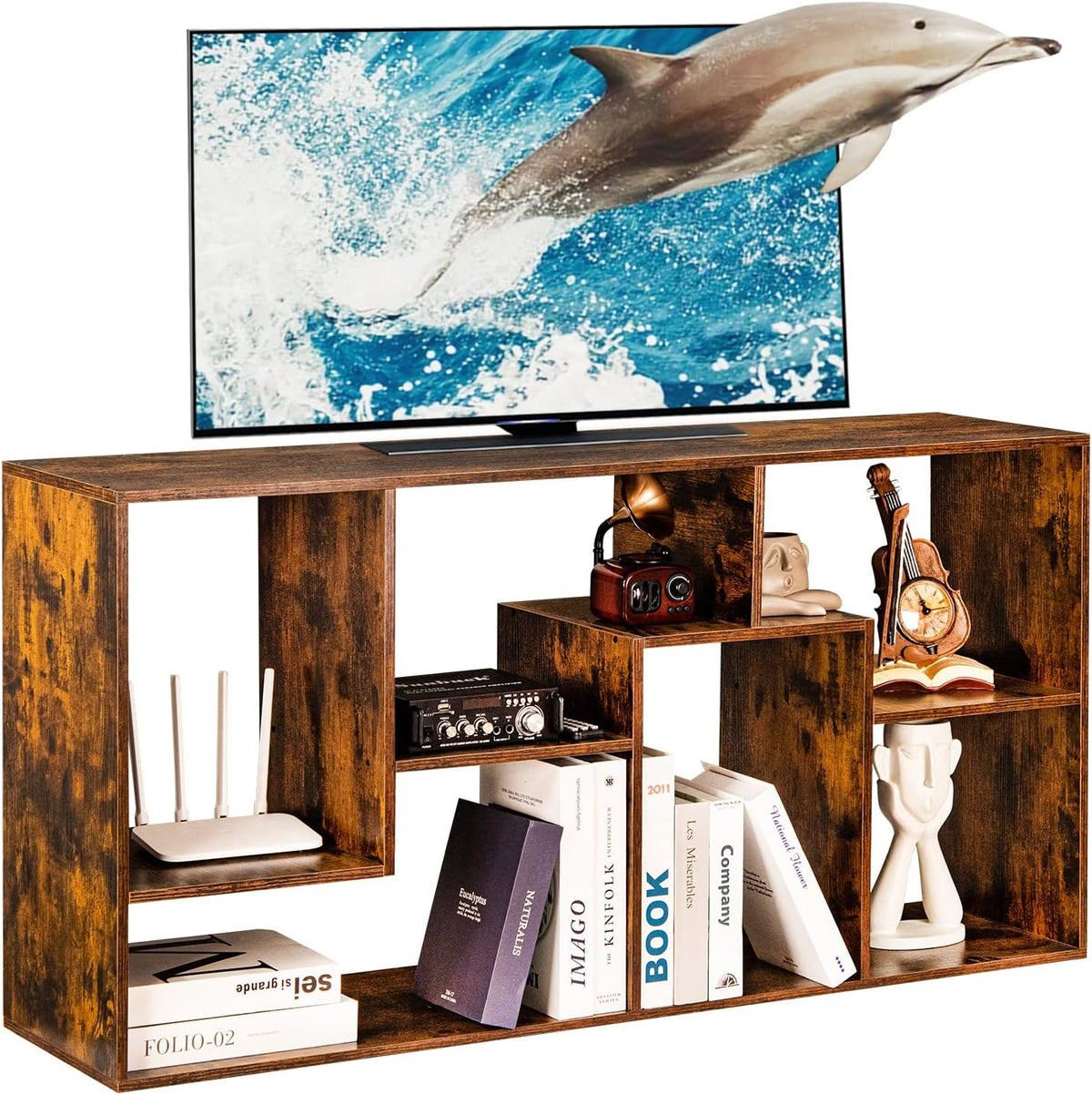 Grey 5-Tier Wooden Bookshelf K563